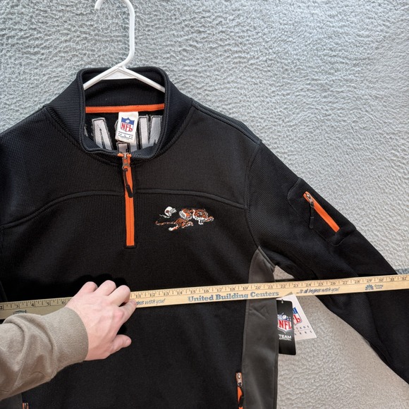 Cincinnati Bengals Sweatshirt Adult Large Black Heavyweight 1/4 Zip Pullover NEW - Picture 3 of 12